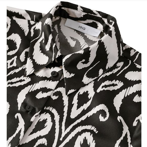 🖤Mango Paisley Print Satin Blouse, NWT 8 - Picture 5 of 7